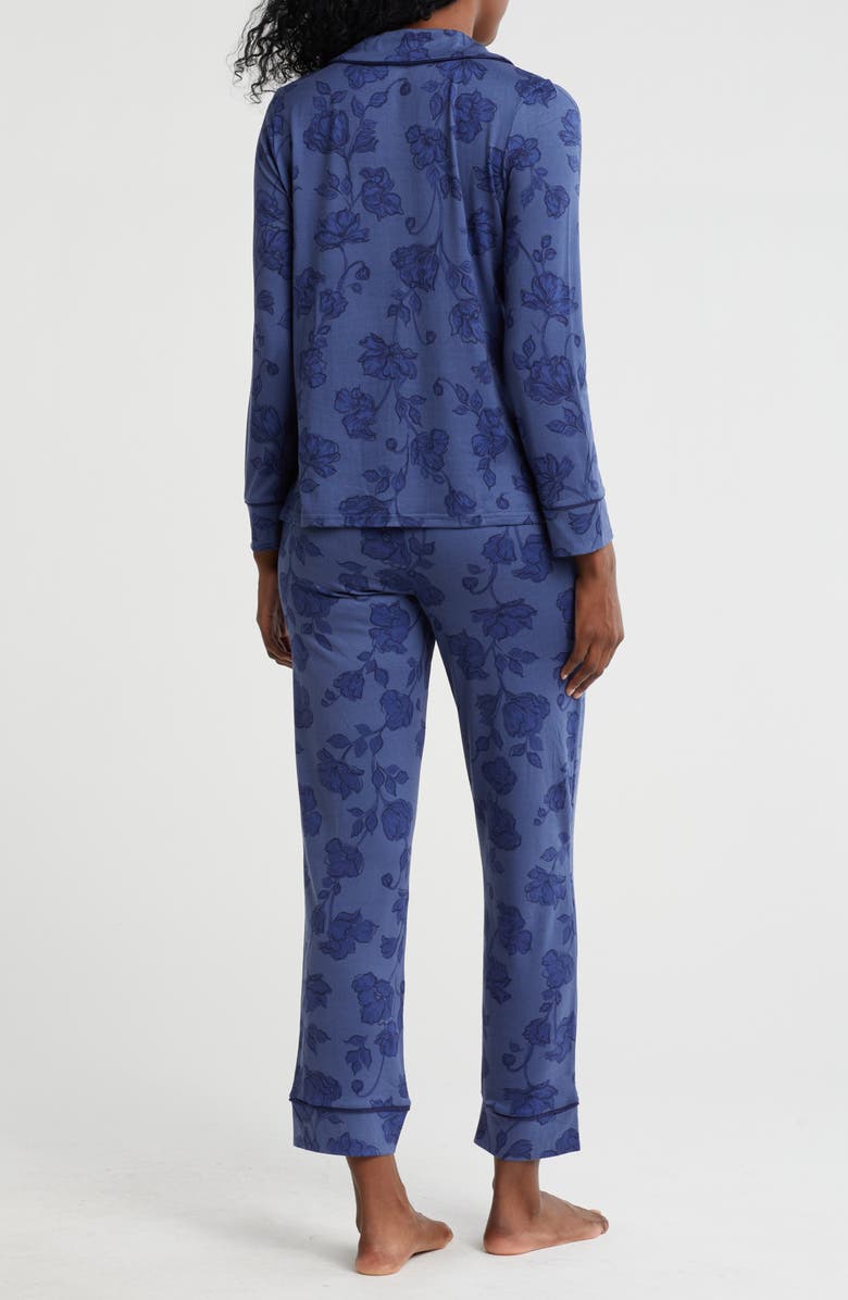 Tahari Brushed Jersey Long Pajamas, Alternate, color, 