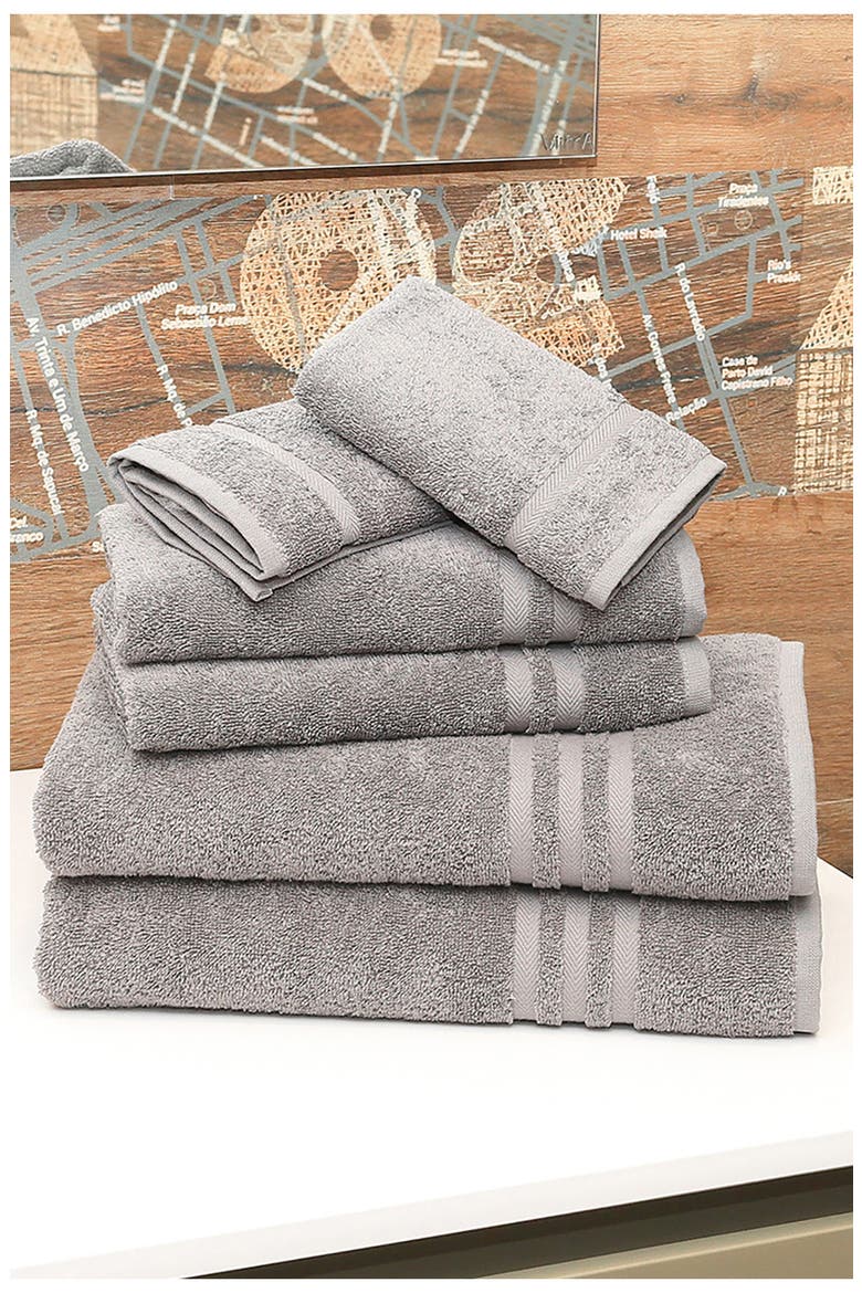 6-Piece Assorted Towel Set, Alternate, color, DARK GREY