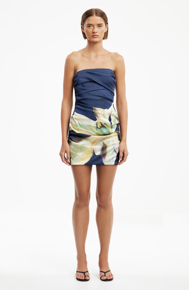 Significant Other Tallie Beaded Flower Strapless Dress with Removable Skirt, Alternate, color, Midnight Lilium