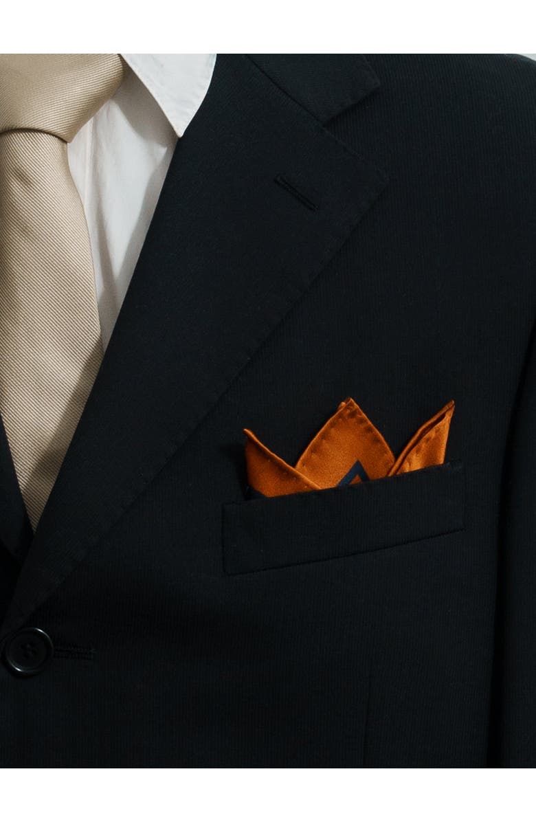 Lost Pattern Noir Floral Silk Pocket Square, Alternate, color, Orange
