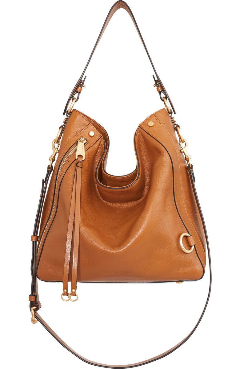 Rebecca Minkoff Mab Leather Hobo Bag, Main, color, Caramello