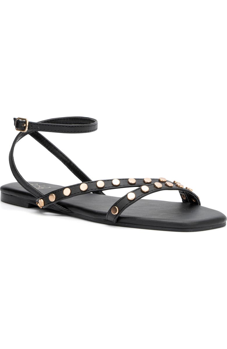NEW YORK AND COMPANY Farra Studded Ankle Strap Sandal, Main, color,