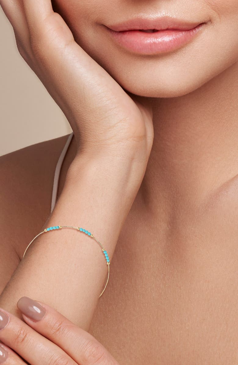 Ember Fine Jewelry 14K Gold Turquoise Beaded Bracelet, Alternate, color, Gold