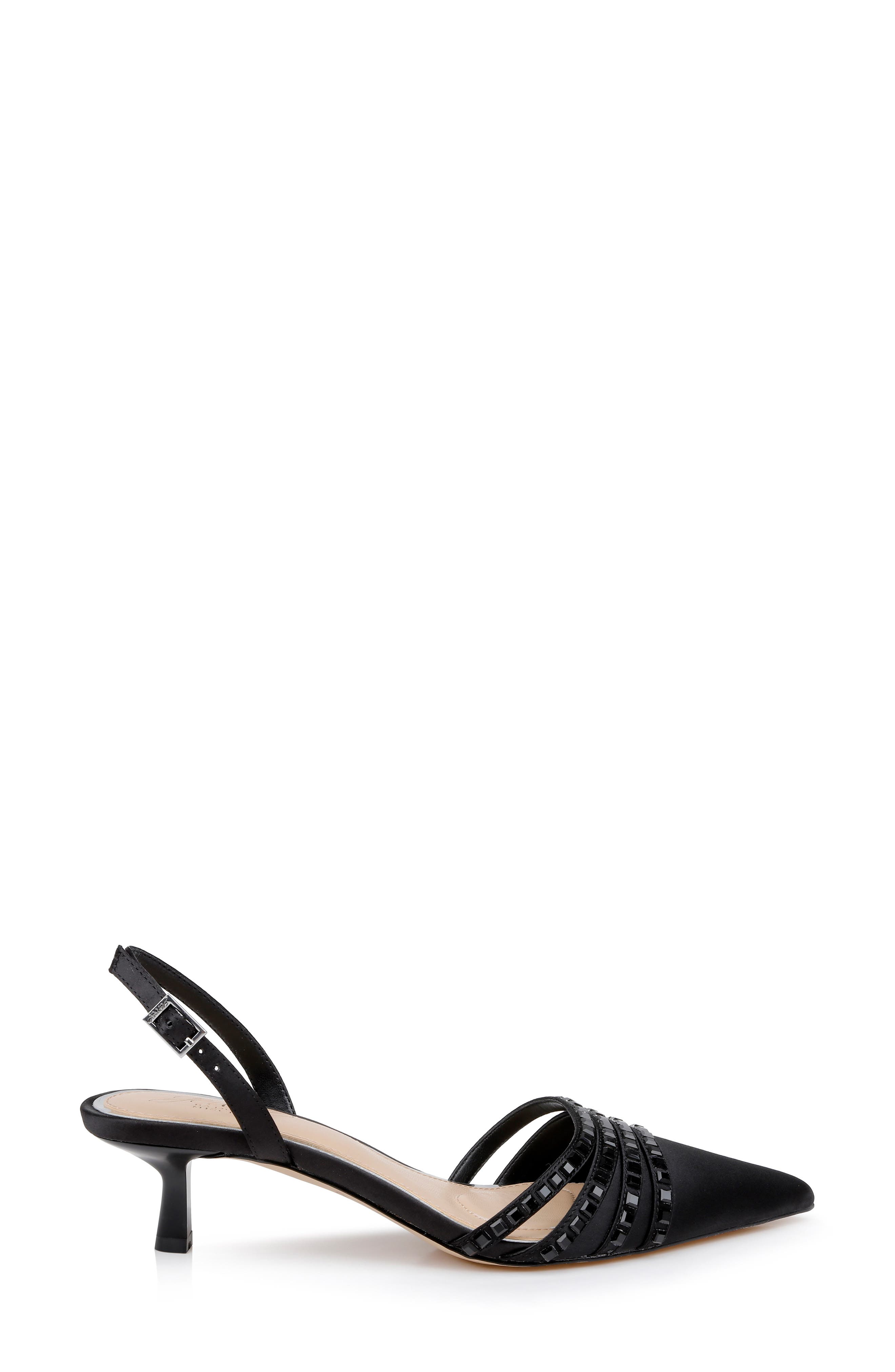 Jewel Badgley Mischka Katalina Slingback Pointed Toe Kitten Heel Pump, Alternate, color, 