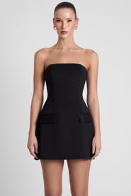LEAU Solene Strapless Pocket Mini Dress