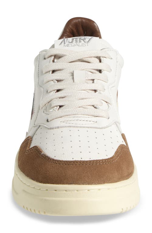 Autry 'medalist' Sneakers In White Leather And Brown Suede In Goat/suede White/cigar