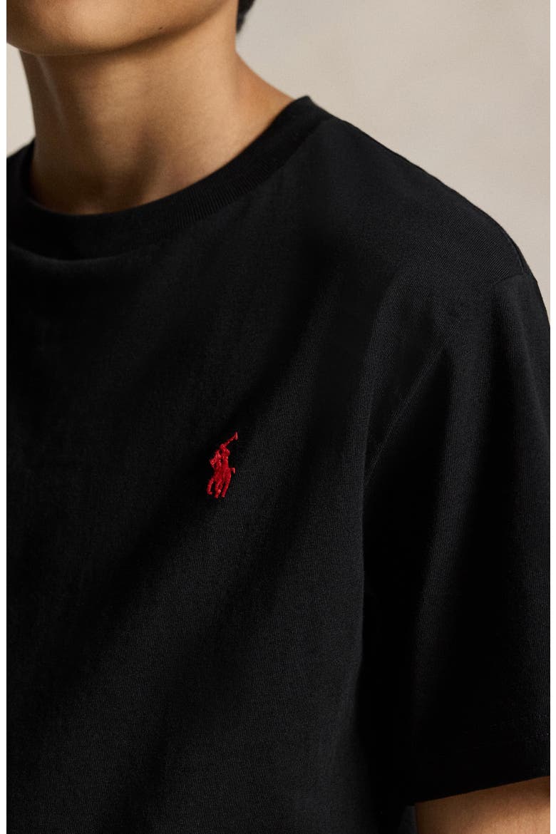 Kids' Cotton Jersey T-Shirt, Alternate, color, RL BLACK