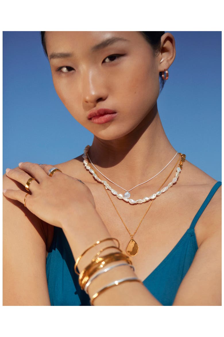 Siren Muse Wave Small Hoop Earrings, Alternate, color, YELLOW GOLD