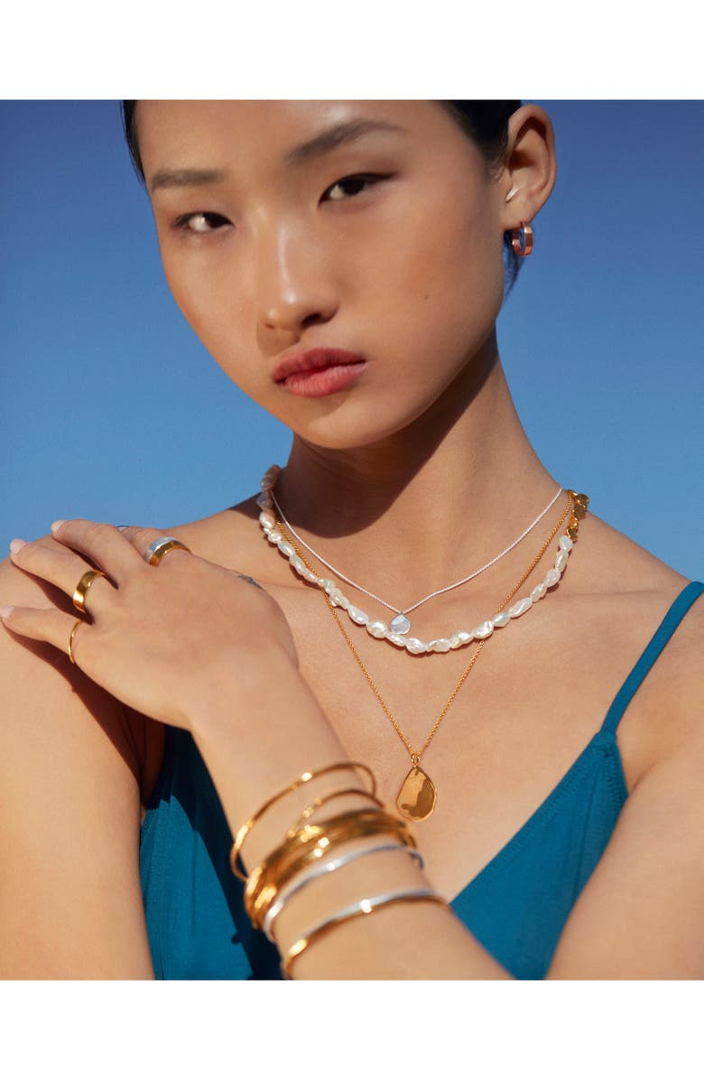 Monica Vinader Siren Muse Wave Small Hoop Earrings, Alternate, color, Yellow Gold