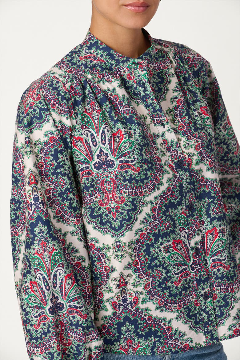 Harbor Tile Print Cameron Top, Alternate, color, Navy/Cherry