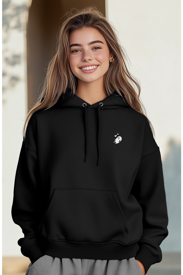 Heartly Ghost Midweight All Day Hoodie, Alternate, color, Black