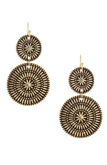 Olivia Welles Liona Medallion Drop Earrings