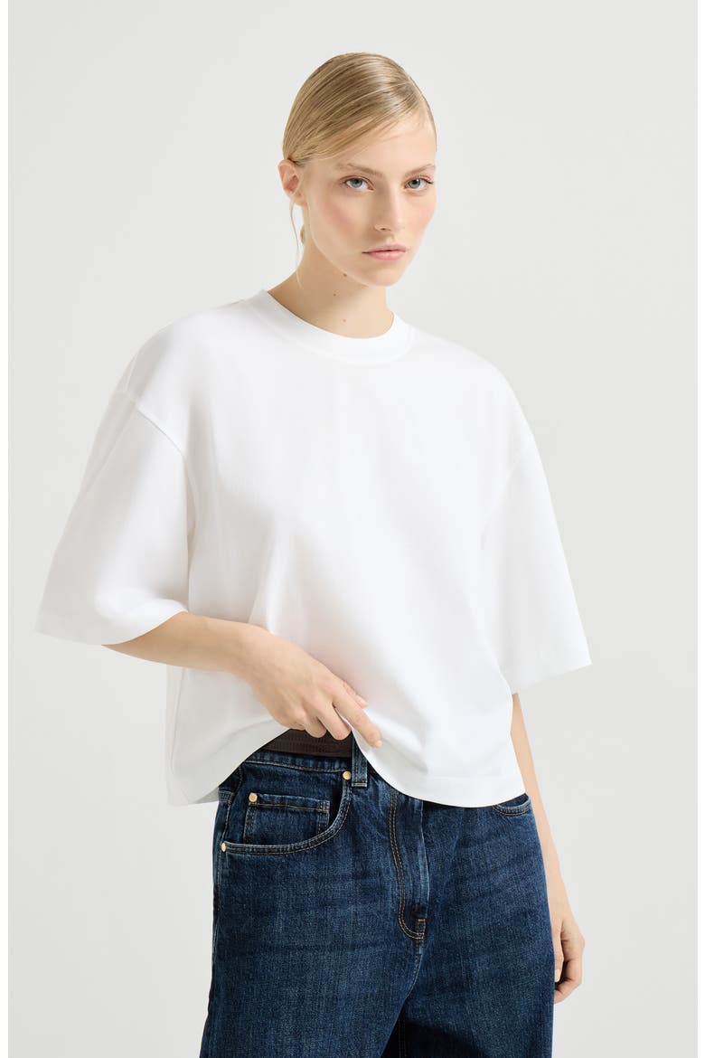 Cotton jersey T-shirt, Main, color, White