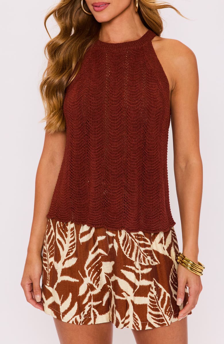 VICI Collection Verona Sleeveless Sweater, Main, color, Dark Brown