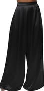 JLUXLABEL Pleated Wide Leg Satin Pants