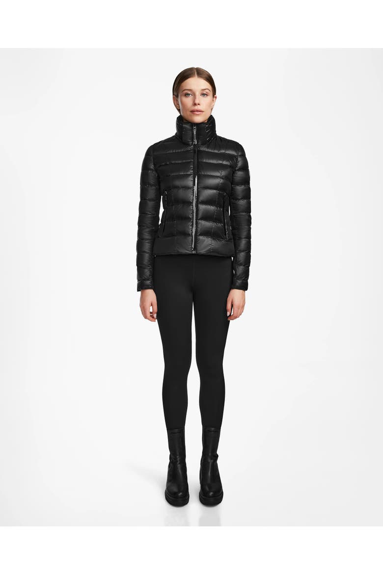 MELISSA Women's Lightweight Black Puffer Coat with Removable Hood, Alternate, color, Black