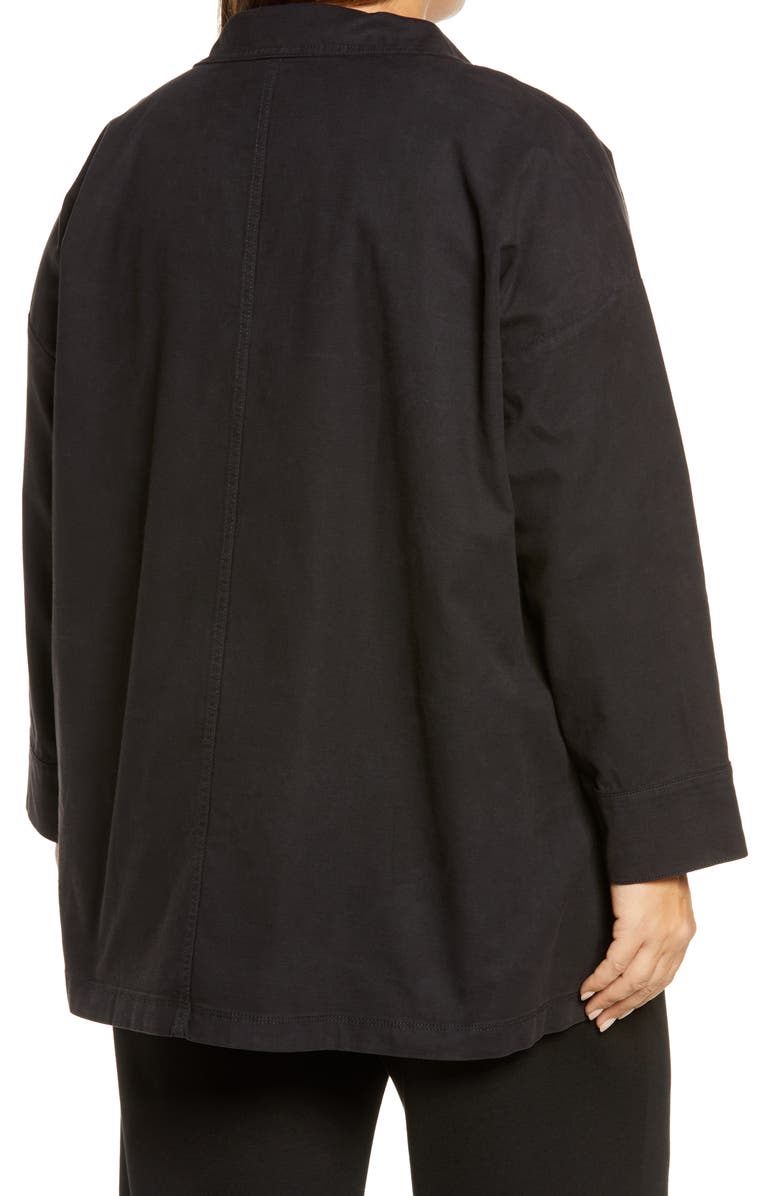 Eileen Fisher Stand Collar Organic Cotton & Hemp Jacket, Alternate, color, 