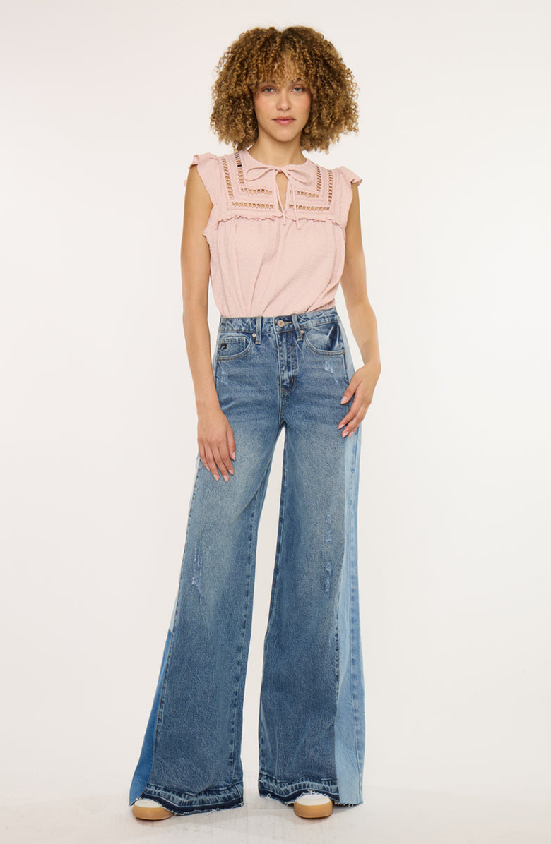 KanCan Clover High Rise Wide Leg Jeans, Alternate, color, Medium Wash