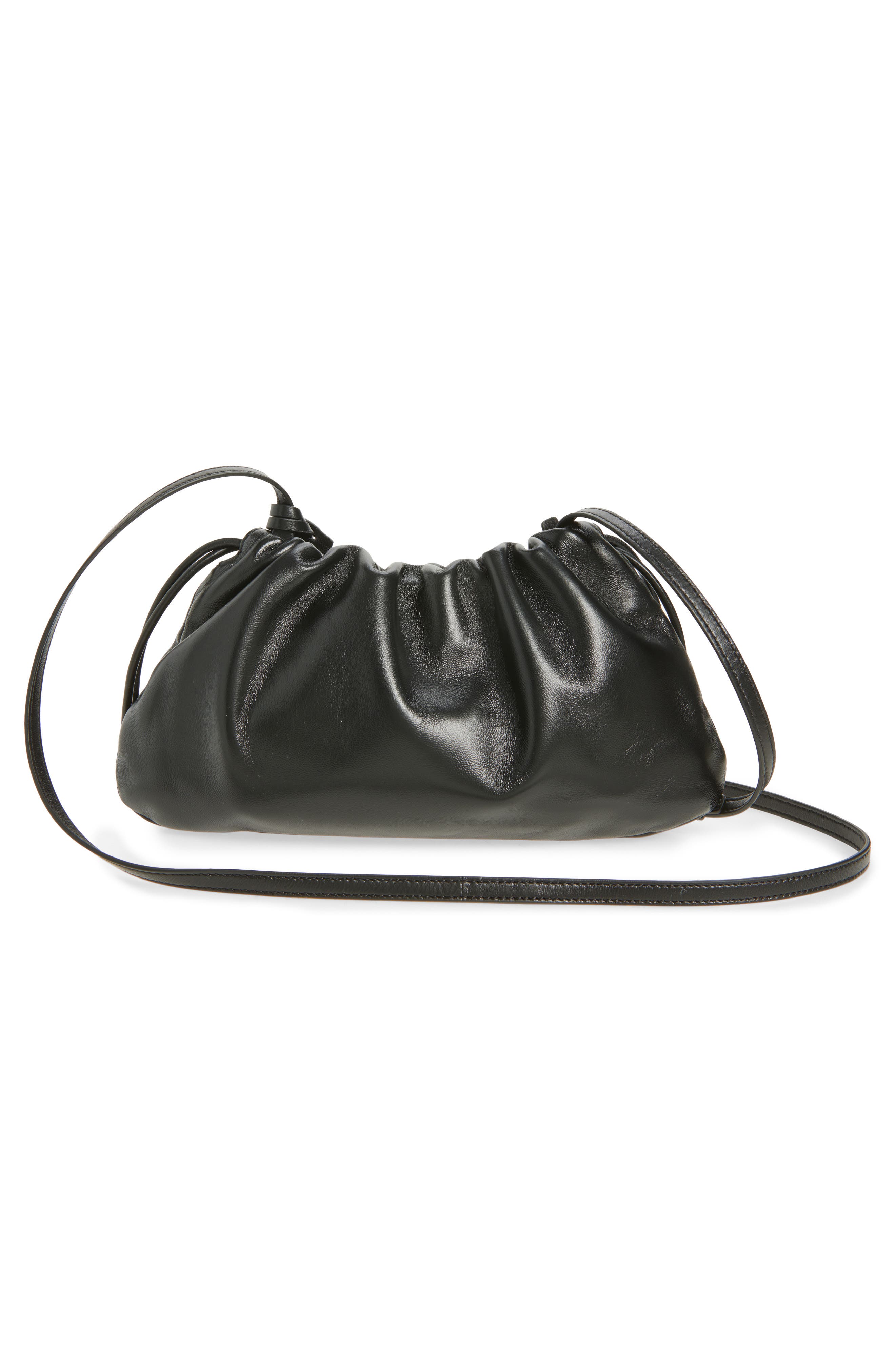 Versace Mini Logo Leather Handbag, Alternate, color, Black-Versace Gold