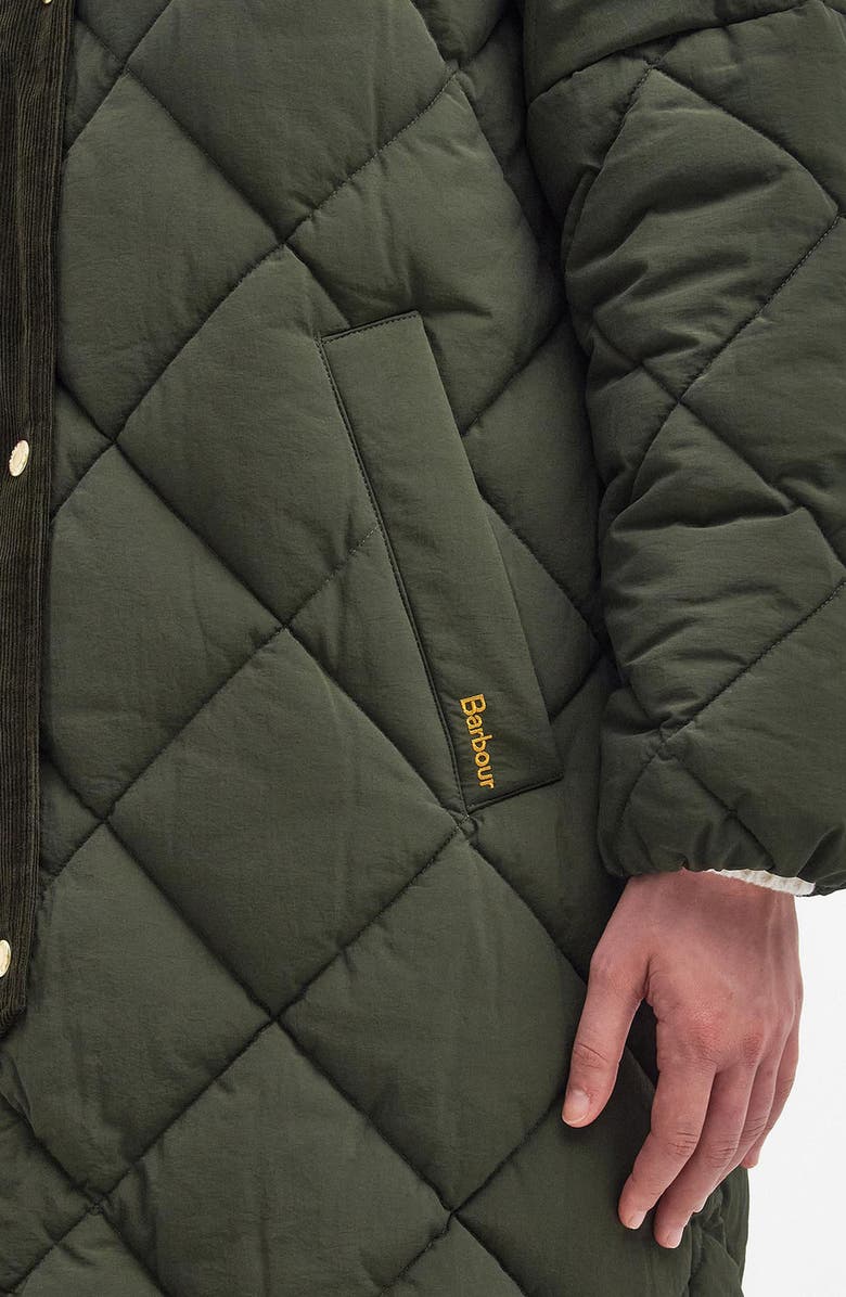 Barbour Bearnie Faux Shearling Lined Collar Puffer Jacket, Alternate, color, 