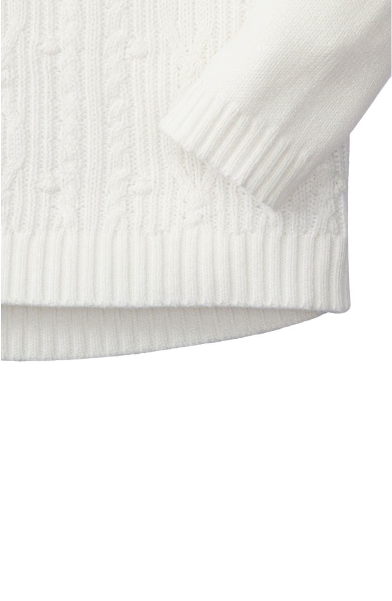 Hope & Henry Girls' Cable Button Sweater, Kids, Alternate, color, White