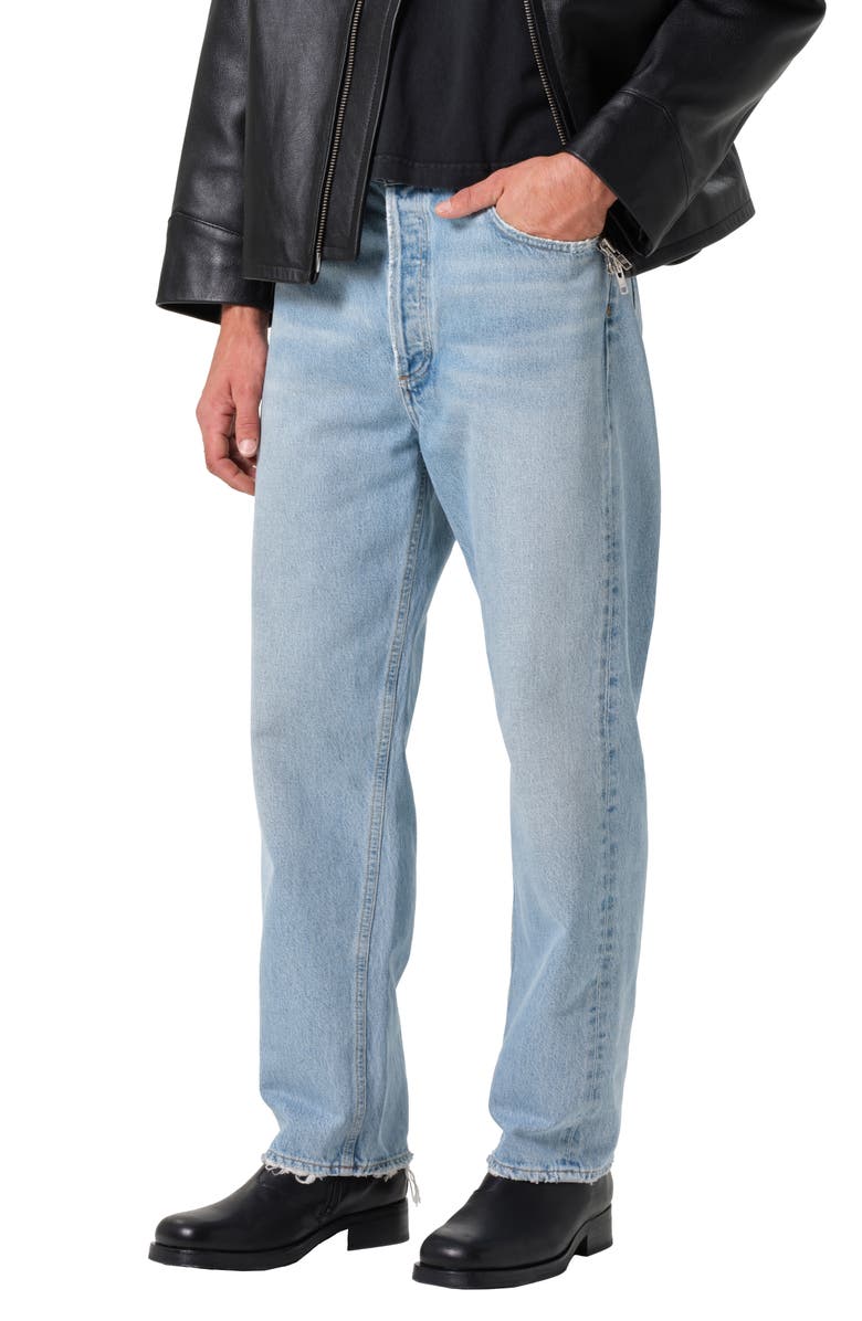 AGOLDE '90s Mid Rise Relaxed Straight Leg Jeans, Main, color, Force (Vint Marbled Ind)