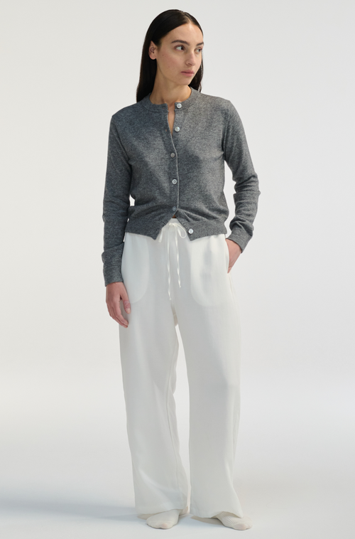 Almina Concept Front Tie Linen Pants In White