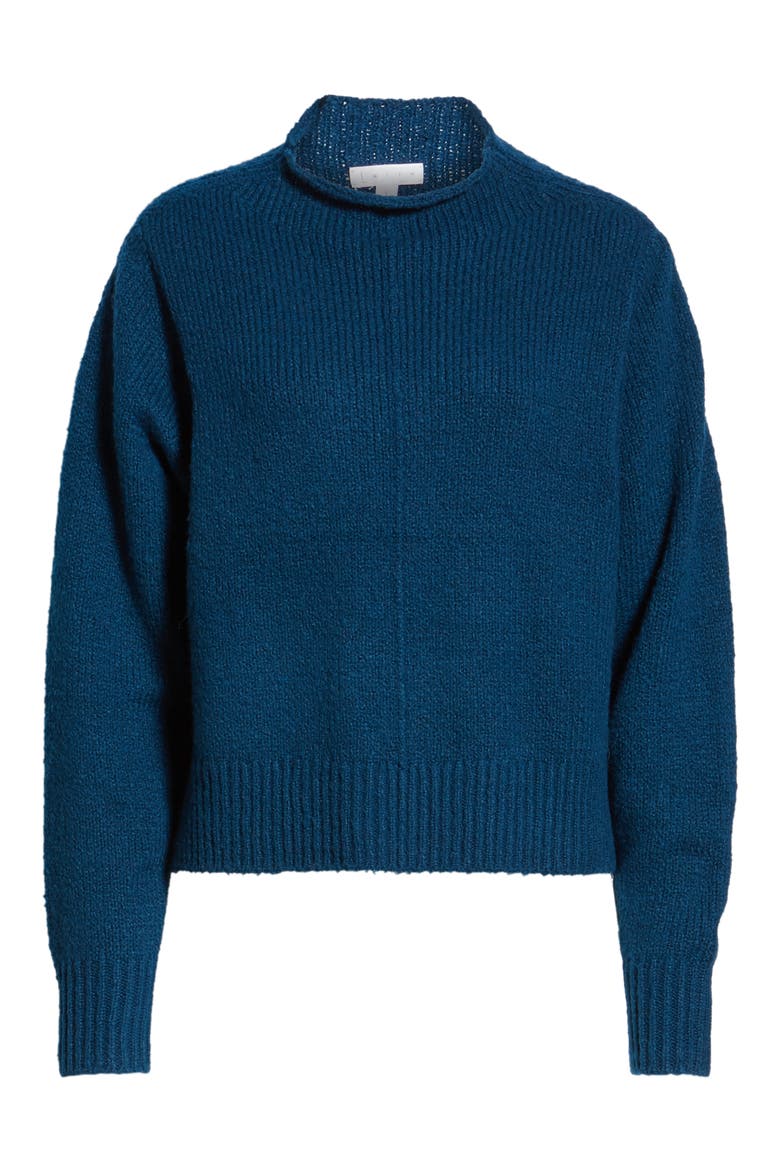 Fuzzy Side Slit Sweater, Alternate, color, BLUE AURORA