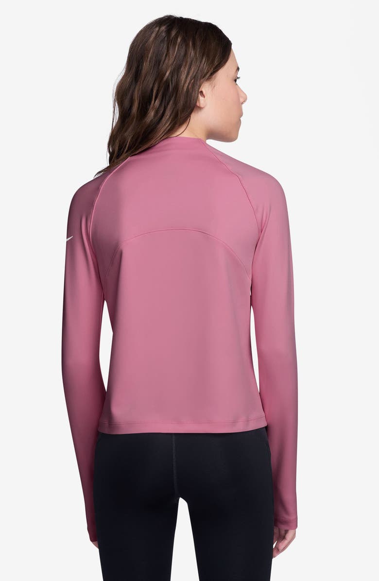 Nike Pro Dri-FIT Half Zip Long Sleeve Top, Alternate, color, Peony/ Peony/ White