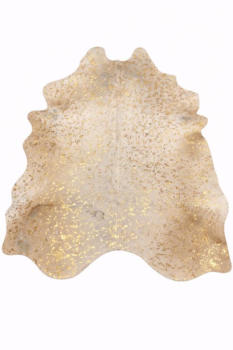 Eco Hides RH Rugs Luma Metallic Gold Cowhide Rug 9'0" × 6'7"