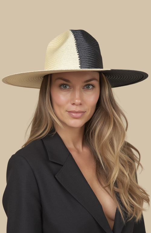Heads Of State Hat Co. Sombra Two-toned Straw Fedora In Black