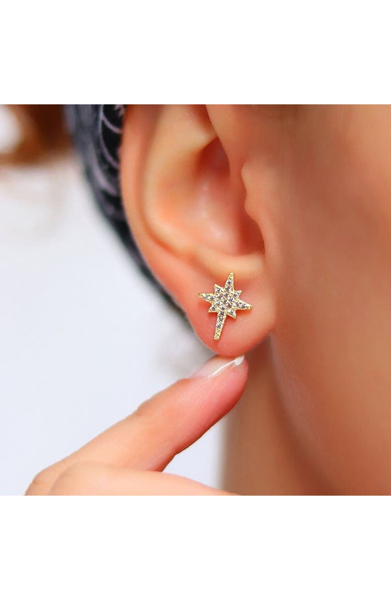 Spero London Northern Star Sterling Silver Stud Earring, Alternate, color, Rose Gold