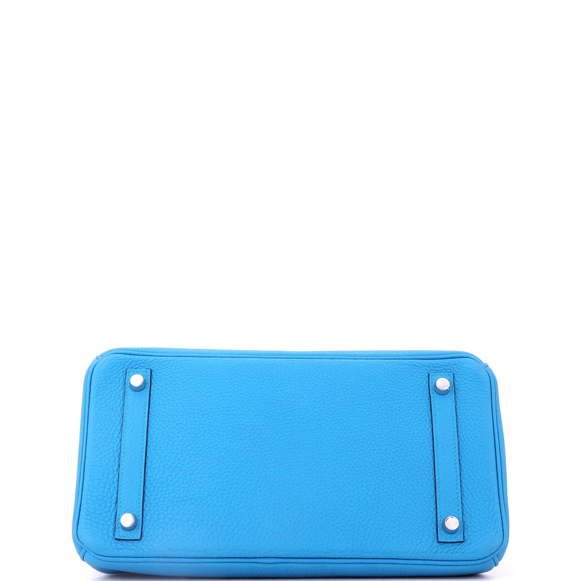 Pre-Owned Hermes Birkin Handbag Verso Togo with Palladium Hardware 30, Alternate, color, Verso-Bleu Zanzibar/Malachite