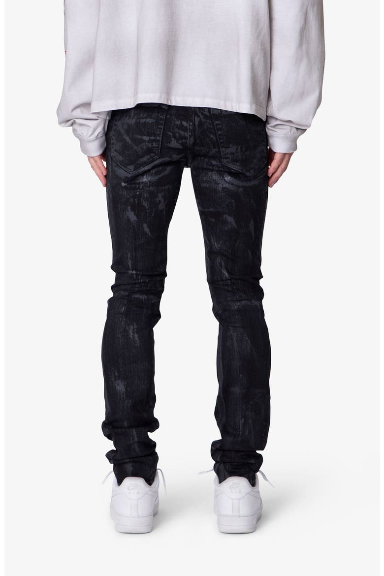 Waxed Skinny Jeans, Alternate, color, BLACK