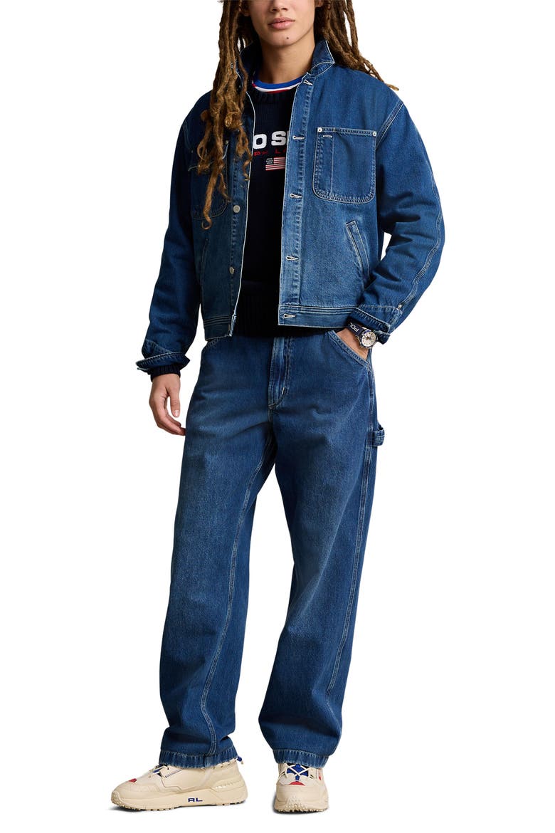 Graphic Logo Denim Jacket, Alternate, color, EDGEMERE