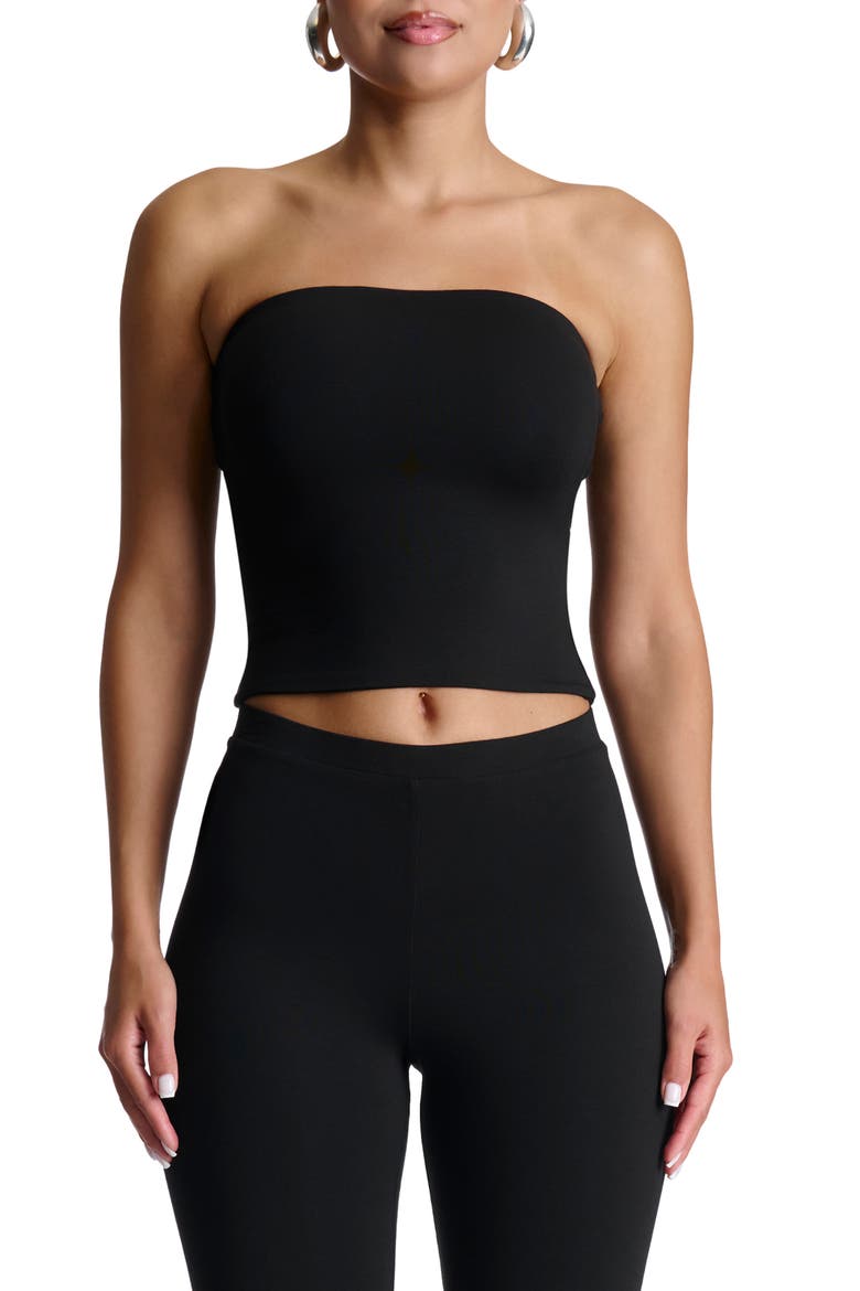 Smooth Crop Tube Top, Main, color, BLACK
