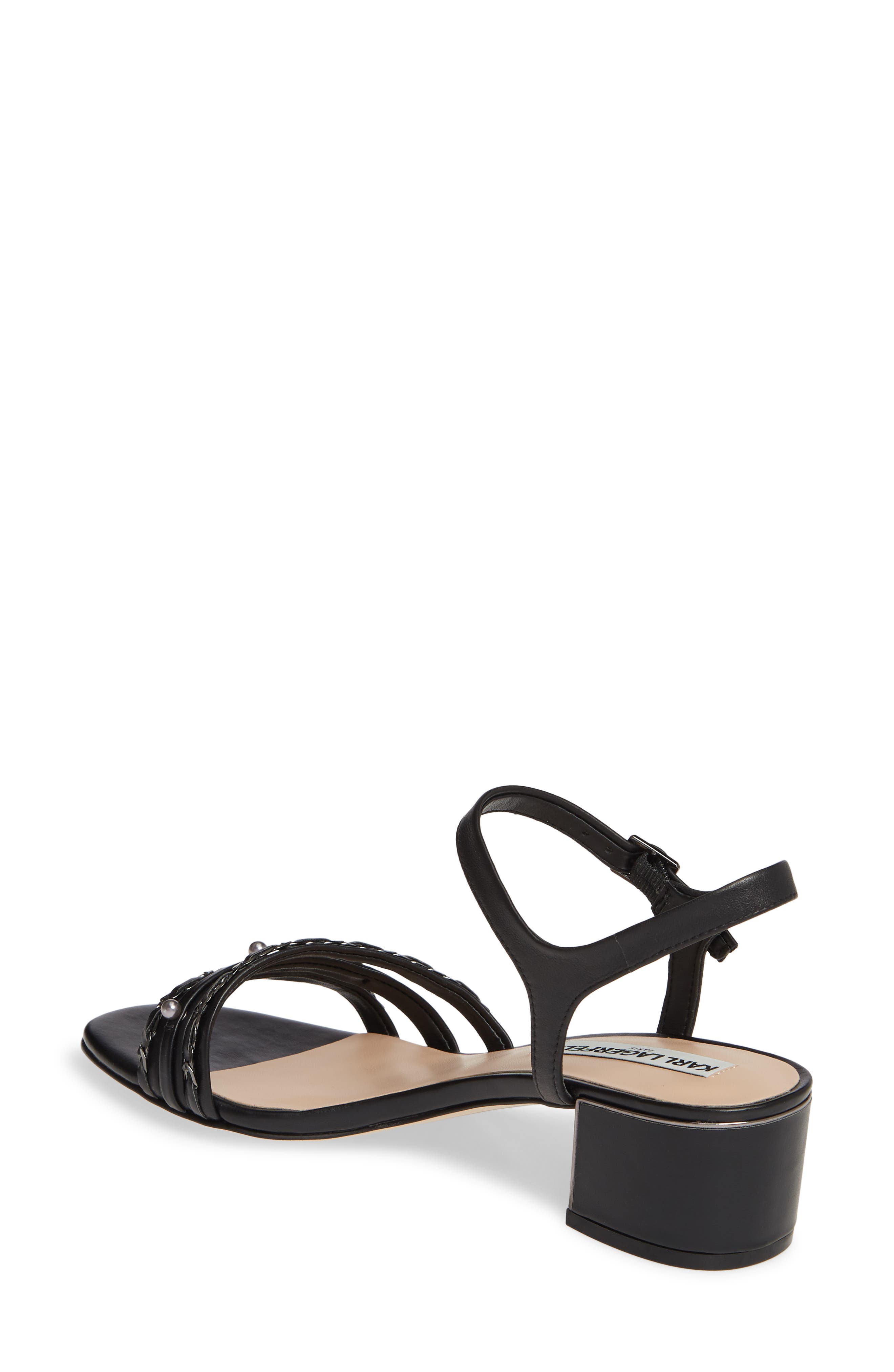 KARL LAGERFELD PARIS Tori Imitation Pearl Sandal, Alternate, color, 
