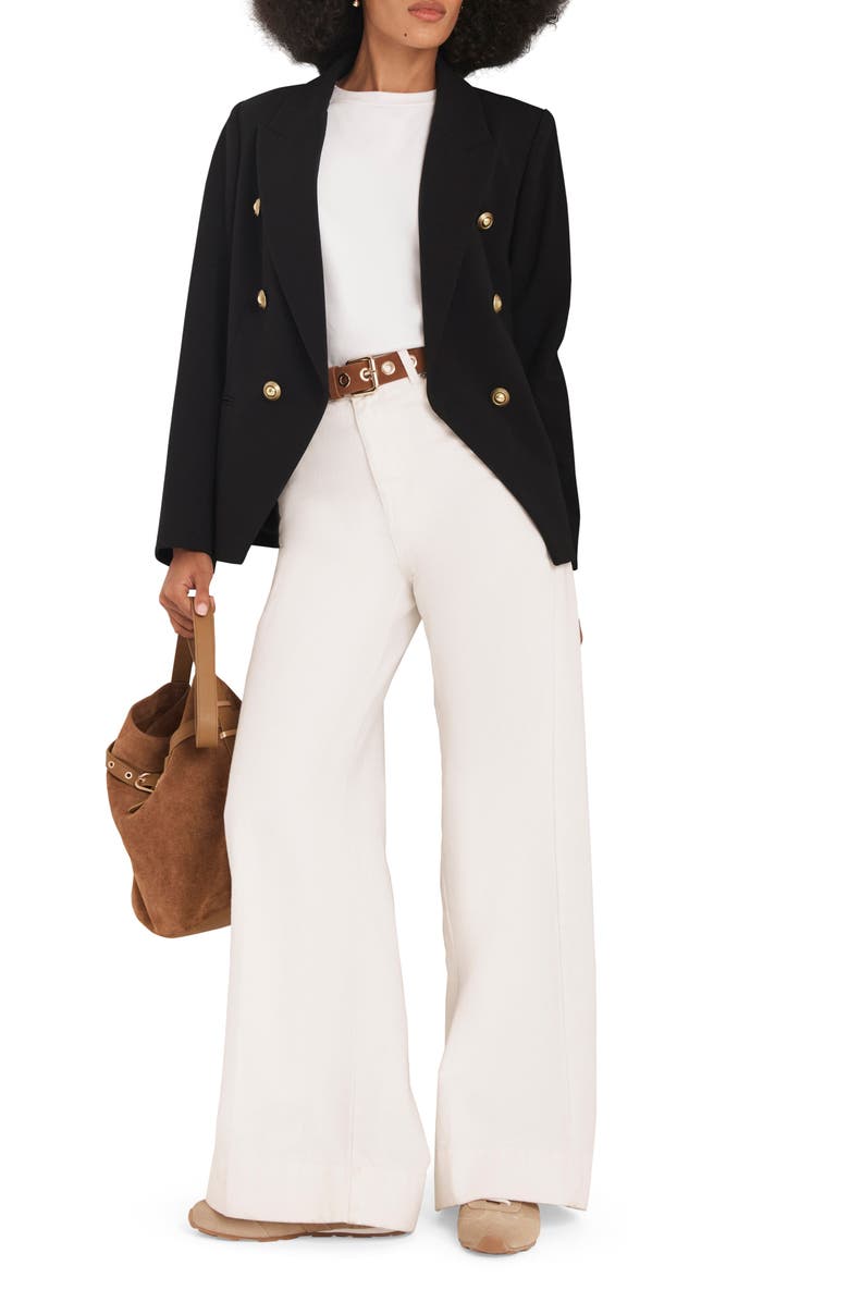 MINT VELVET Double Breasted Blazer, Alternate, color, Black