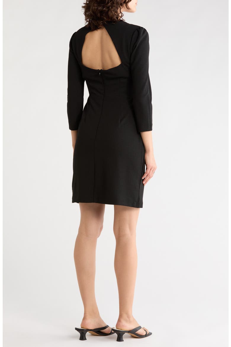 Knot Front Cutout Back Sheath Dress, Alternate, color, BLACK