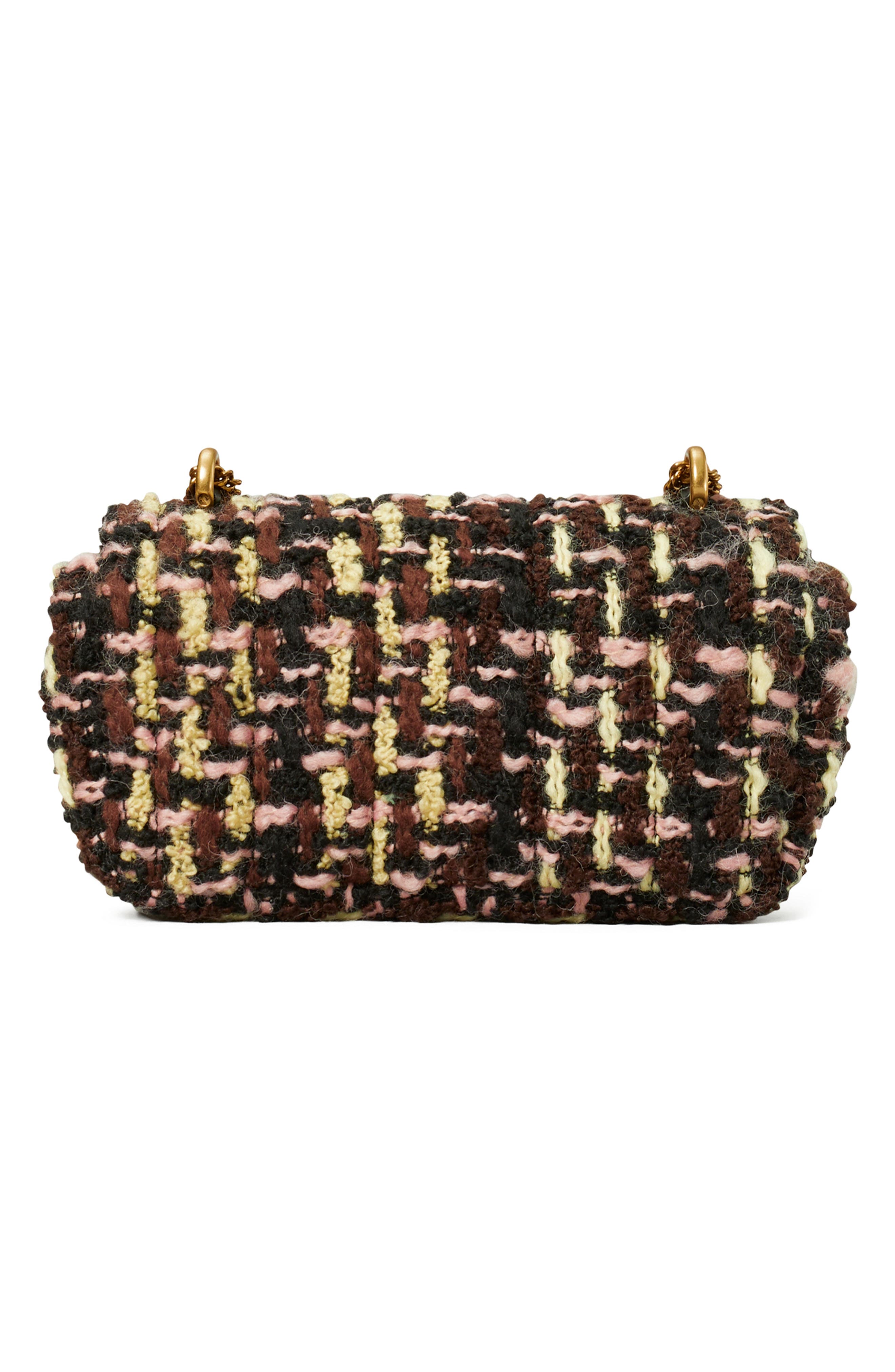 Tory Burch Mini Kira Tweed Shoulder Bag, Alternate, color, 