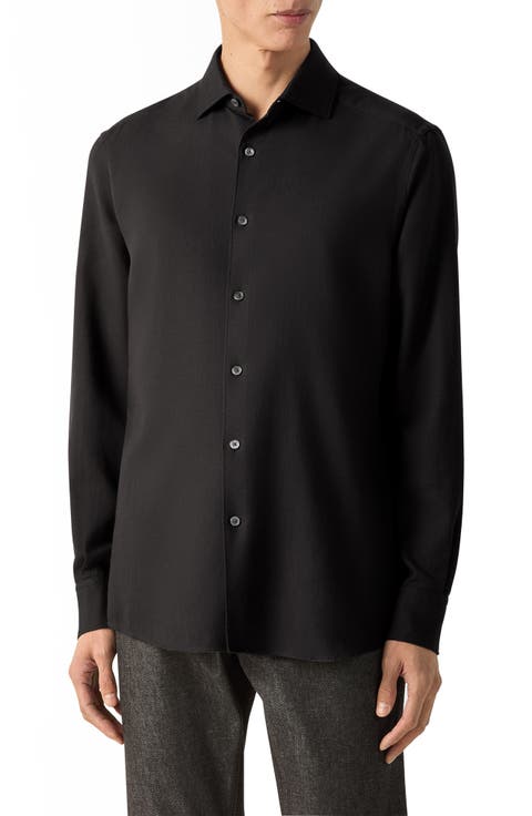 Cashco Cashmere & Cotton Button-Up Shirt
