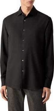 ZEGNA Cashco Cashmere & Cotton Button-Up Shirt