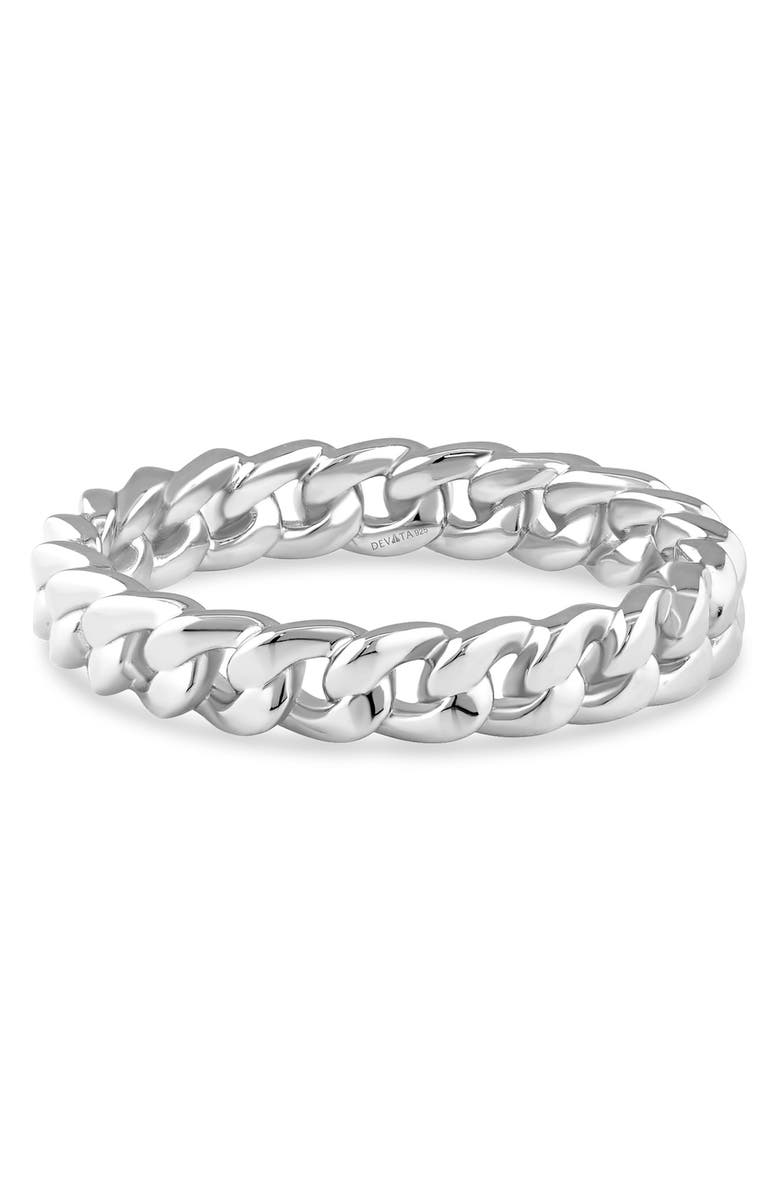 DEVATA Curb Chain Eternity Ring, Main, color, Silver