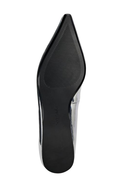 Yosi Samra Camille Pointed Toe Mary Jane Flat In Silver