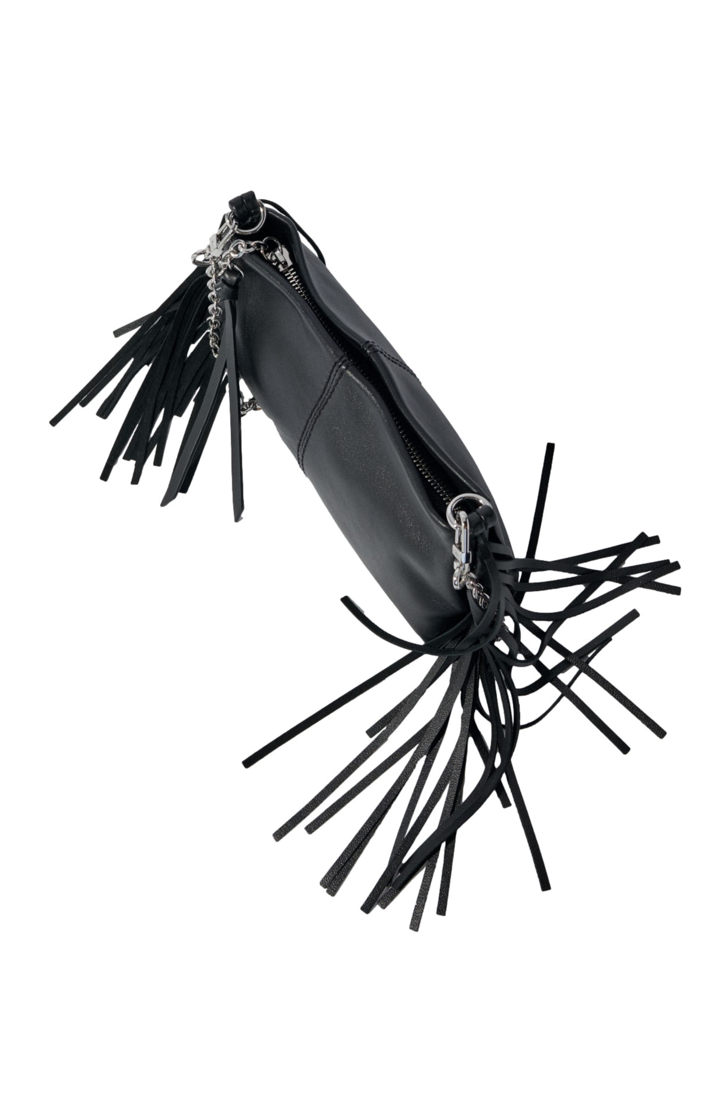 maje Miss M plain leather clutch bag, Alternate, color, 