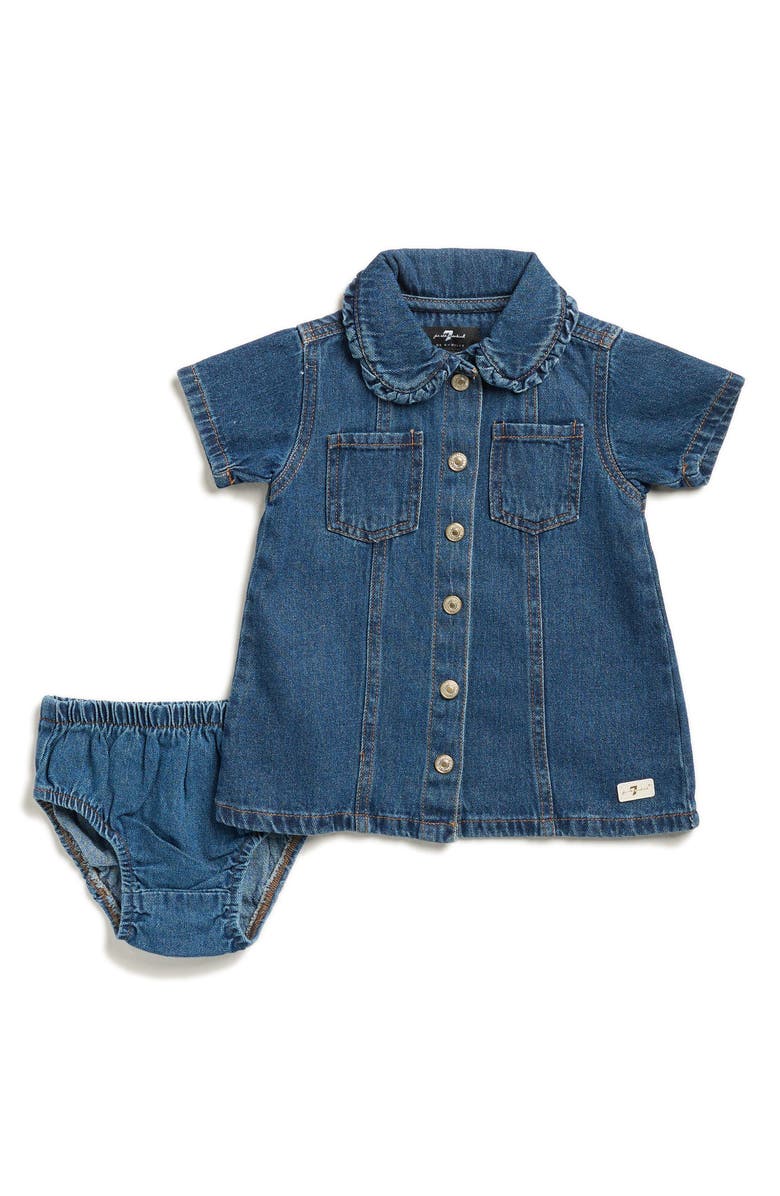 7 For All Mankind Denim Dress & Bloomers, Main, color,