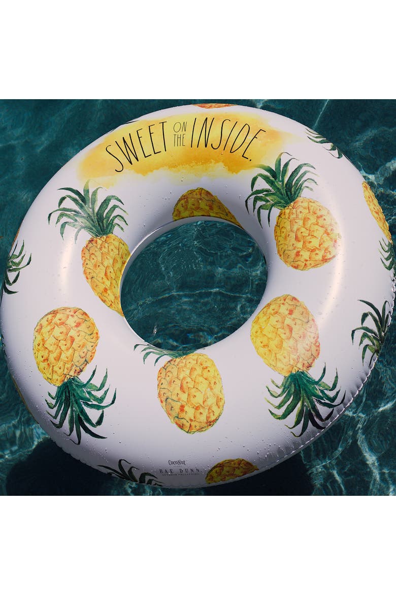 Sweet On The Inside 48 Inch Ring Float Pineapple Inflatable Jumbo Tube, Alternate, color, Multicolored