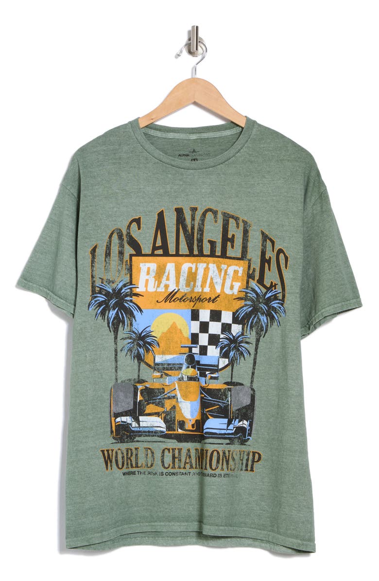 ALPHA COLLECTIVE Los Angeles Racing Cotton Graphic T-Shirt, Alternate, color,
