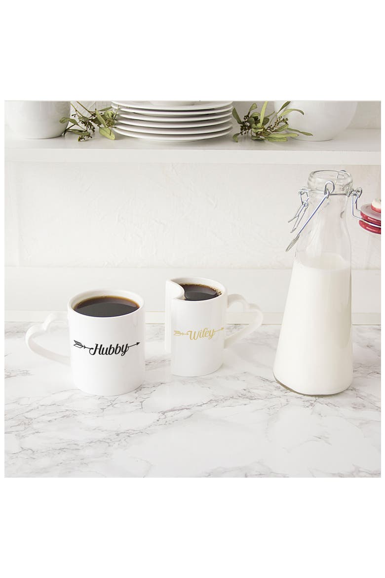 Hubby/Wifey Set of 2 Coffee Mugs, Alternate, color, WHITE