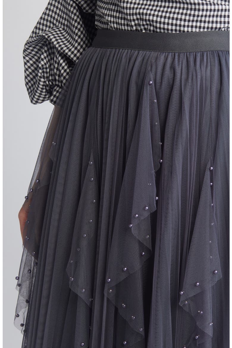 Wendy Beaded Tulle Skirt, Alternate, color, GREY